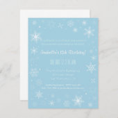 Invitation Élégante Flamme de neige d'hiver Fête d'anniversai (Devant / Derrière)