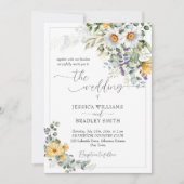 Invitation Elégante fleur de campagne rustique eucalyptus (Devant)