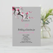 Invitation Elégante Fleur de Cerisier rose Blanc floral Anniv (Debout devant)