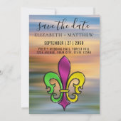 Invitation Elégante Fleur De Lis Colorée Conception Invitatio (Dos)