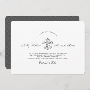 Invitation Elégante Fleur de Lis Mariage Combo 2