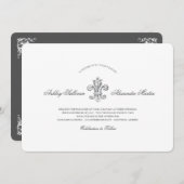 Invitation Elégante Fleur de Lis Mariage Combo 2 (Devant / Derrière)