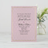 Invitation Élégante fleur de lis rose mauve mariage (Debout devant)