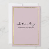 Invitation Élégante fleur de lis rose mauve mariage (Dos)