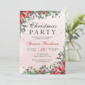 Invitation Elégante fleur de noël de mistletoe (Debout devant)