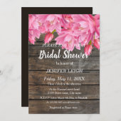 Invitation Elégante fleur d'été rose rustique douche nuptiale (Devant / Derrière)