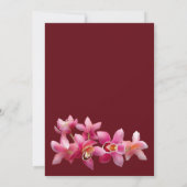 Invitation Élégante fleur d'orchidées roses et bordeaux Enreg (Dos)