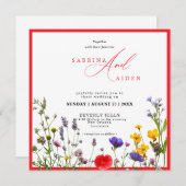 Invitation Elégante Fleur Fleur Fleur Fleur Fleur Fleur Jardi (Devant / Derrière)