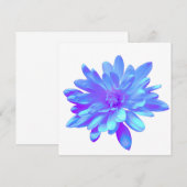 Invitation Élégante fleur florale violette bleu (Devant / Derrière)
