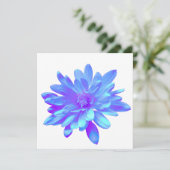 Invitation Élégante fleur florale violette bleu (Debout devant)