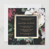 Invitation Élégante Fleur foncée fête de graduation Photo (Dos)