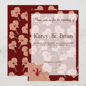 Invitation Elégante fleur Hibiscus personnalisée (Devant / Derrière)