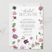 Invitation Élégante Fleur rose Lilac douche nuptia (Devant)