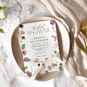 Invitation Élégante Fleur rose Lilac douche nuptia