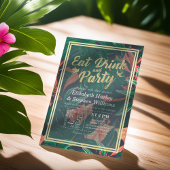 Invitation Élégante Fleur tropicale MANGER Boire et Faisons l