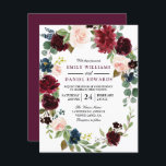 Invitation Elégante Fleur Wreath Bourgogne Red Wedding Invita<br><div class="desc">Elégante Fleur Wreath Burgundy Red Wedding Invitez de belles Fleurs Modernes parfaites pour toutes les saisons. Printemps,  été,  automne ou hiver Voir la collection correspondante à Niche et Nest Store Nous avons aussi beaucoup d'autres Invitation et collections.</div>