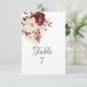 Invitation Elégante Fleurs blanches bordeaux (Debout devant)