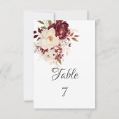 Invitation Elégante Fleurs blanches bordeaux (Dos)