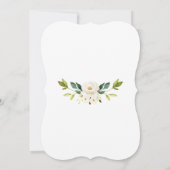 Invitation Elégante Fleurs blanches Croix d'or Baptême (Dos)