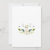 Invitation Elégante Fleurs blanches Gold Girl Holy Communion (Dos)