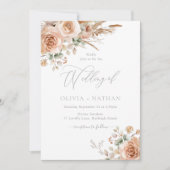 Invitation Elégante Fleurs Bohémiennes Mariage moderne (Devant)