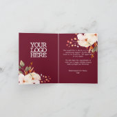 Invitation Elégante Fleurs Bouquet Entreprise Bon thanksgivin (Intérieur)