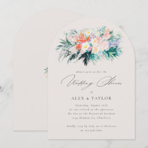 Invitation Elégante Fleurs Bouquet Wedding shower de Couple