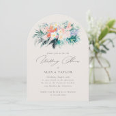 Invitation Elégante Fleurs Bouquet Wedding shower de Couple (Debout devant)