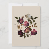 Invitation Elégante Fleurs Bourgogne Boho Chic Mariage modern (Dos)