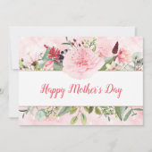 Invitation Elégante Fleurs d'aquarelle Fête des mères (Devant)