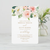 Invitation Elégante Fleurs de Blush Aquarelle Printemps Maria (Debout devant)