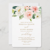Invitation Elégante Fleurs de Blush Aquarelle Printemps Maria (Devant)