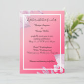 Invitation élégante fleurs de cerisier rose mariage (Debout devant)