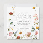 Invitation Élégante Fleurs de Jardin Aquarelle Nuptiale Déjeu (Devant)