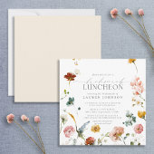Invitation Élégante Fleurs de Jardin Aquarelle Nuptiale Déjeu