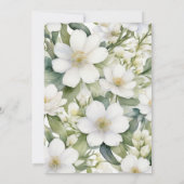 Invitation Elégante Fleurs de Vins Blancs Adultes Anniversair (Dos)