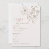 Invitation Elégante Fleurs d'or Brunch nuptiale BridaI douche (Devant)