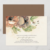 Invitation Elégante Fleurs Fête des mariées Vintage (Devant / Derrière)