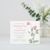Invitation Élégante Fleurs Florales Rose Bachelorette Party (Debout devant)