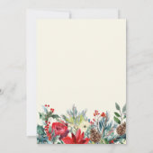 Invitation Élégante Fleurs rouges d'hiver Maison ouverte de N (Dos)