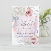 Invitation Elégante Fleurs Rustiques Dusty Rose Lilac Invitat (Debout devant)