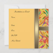 Invitation Élégante Fleurs Vintages Jaune (Dos)