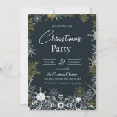 Invitation Élégante Flocon de neige moderne Fête de Noël de l (Devant)