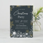 Invitation Élégante Flocon de neige moderne Fête de Noël de l (Debout devant)