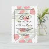 Invitation Elégante Flora Spring Red Tulip 60e anniversaire (Debout devant)