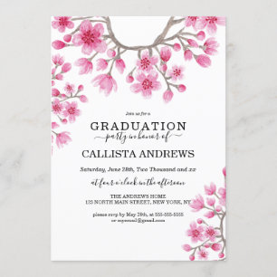 Invitation Élégante floraison de fleurs de cerises japonaises