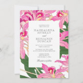 Invitation Élégante floraison d'orchidées roses Mariage flora (Devant)