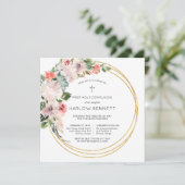 Invitation Élégante floraison Première Sainte Communion Invit (Debout devant)