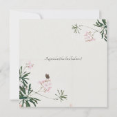 Invitation Élégante floraison rose botanique avec papillon (Dos)