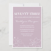 Invitation Elégante Floral moderne 73e anniversaire invitatio (Devant)
